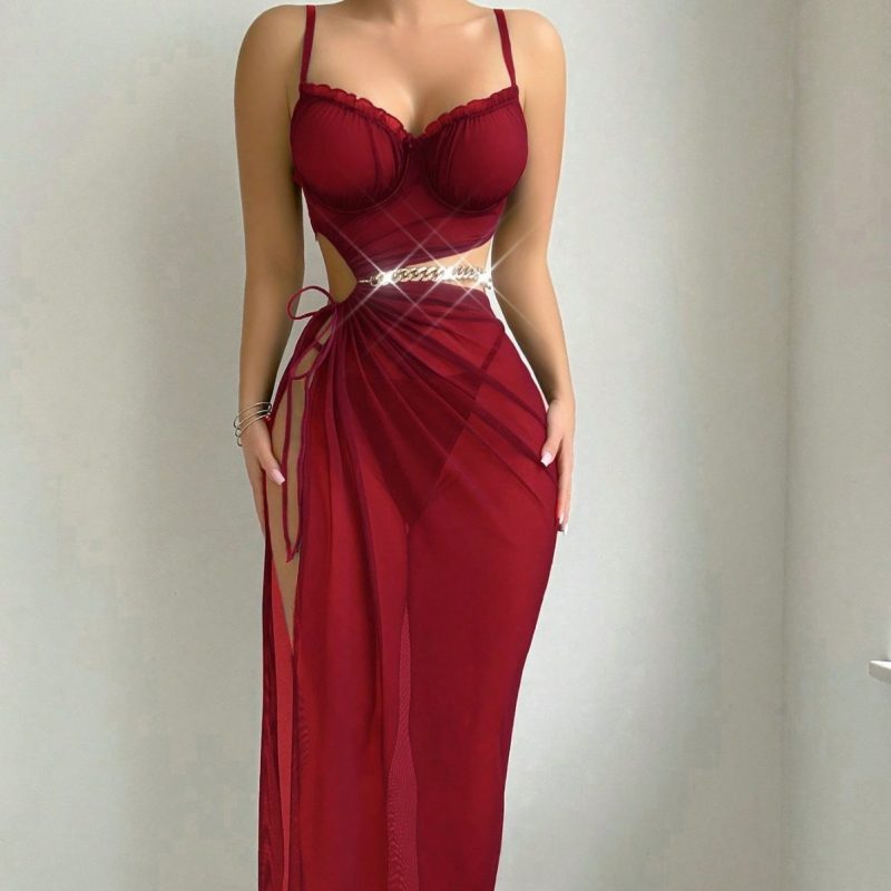 Top With Slit Skirt Lingerie - Image 4