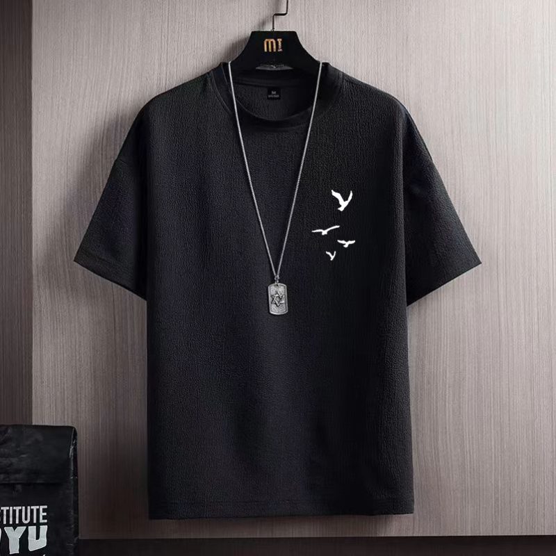 Ice Silk Short Sleeve T-shirt Men - Image 4