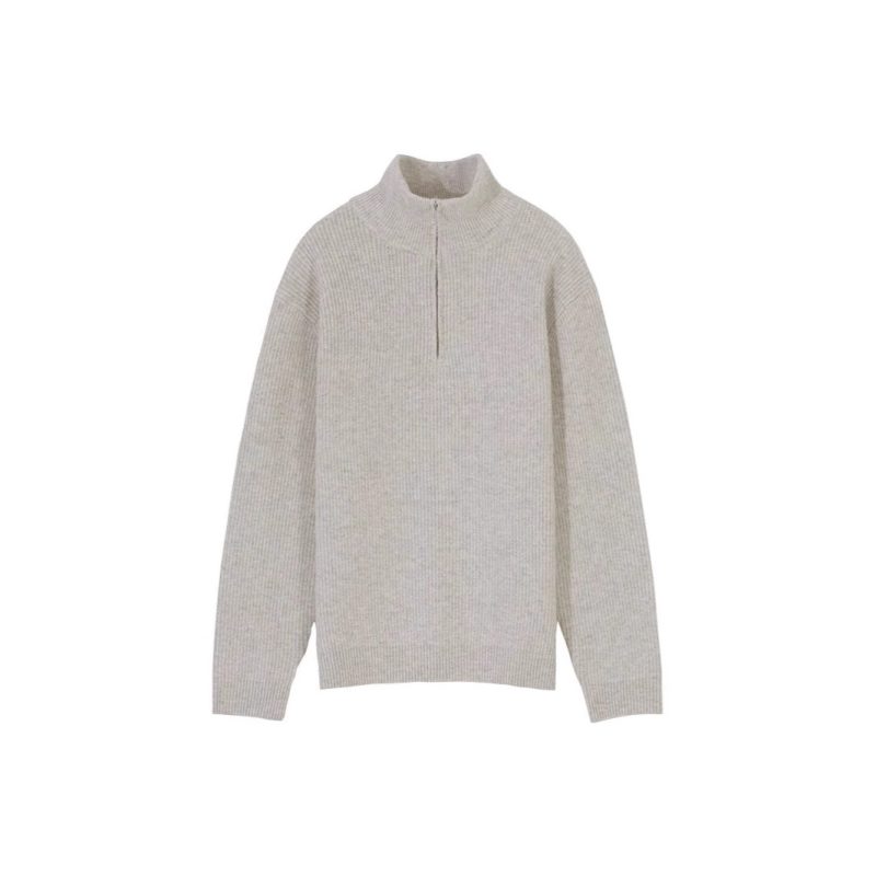 Half Zipper High-Neck Knitwear For Men - Image 2