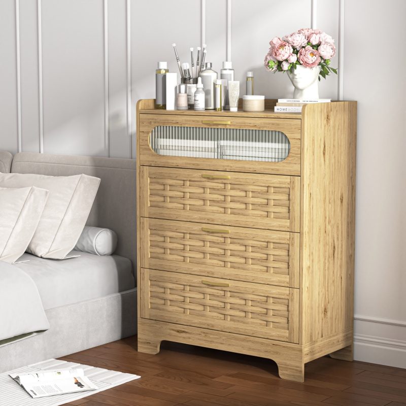 Modern Large Double Dresser With Wide 4 Drawers - Image 8