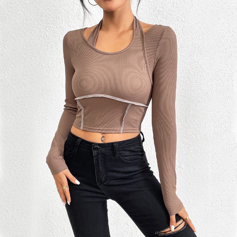 Women's Halterneck T-shirt Fashion Tops - Image 7