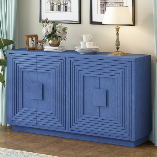 Solid 4 Sided Wood Blue Cabinet