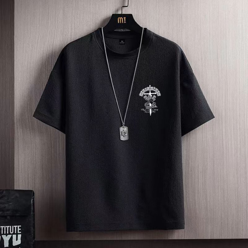 Ice Silk Short Sleeve T-shirt Men - Image 9