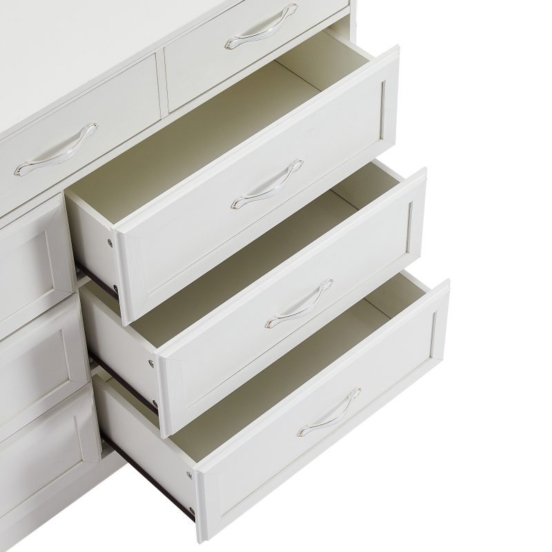 9-Drawer Wood Chest Bedroom Dresser With Antique Handle - Image 6