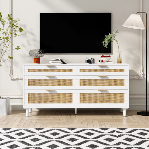 Rattan Dresser Storage Cabinet For Bedroom