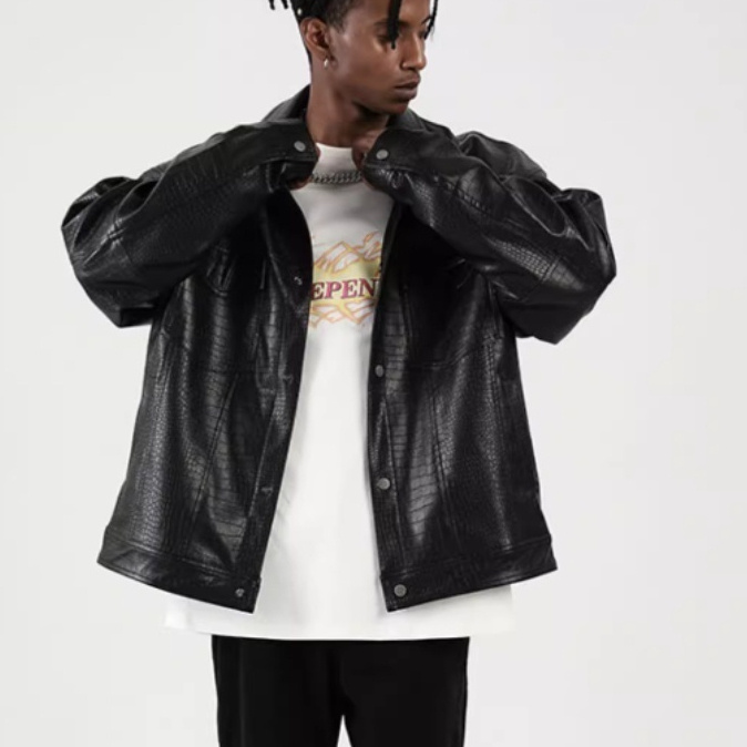 PU Leather Retro Biker's Jacket For Men