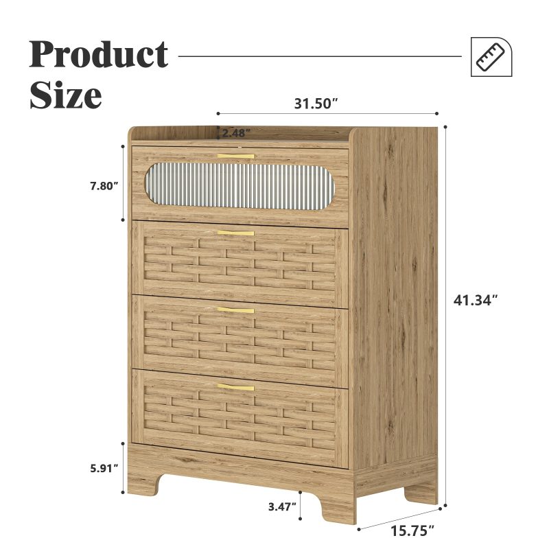 Modern Large Double Dresser With Wide 4 Drawers - Image 7