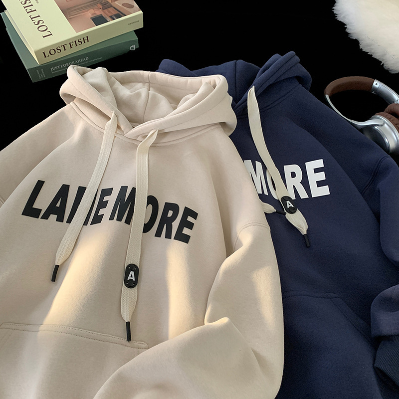 Men's Fleece-lined Heavy Hooded Sweat Top