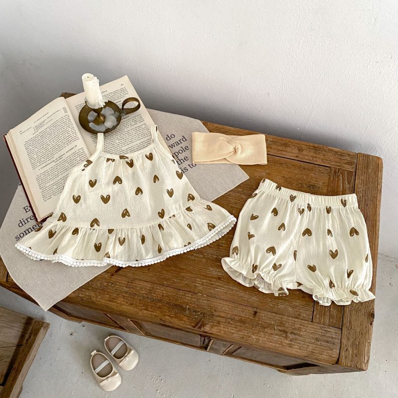 Baby Cute Heart Shape Pieces Suit - Image 2