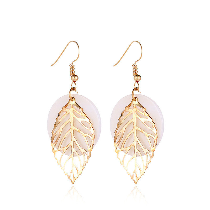 Natural Shell Leaf Earrings