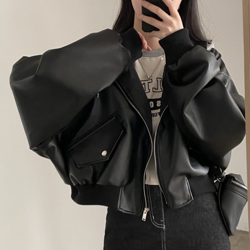 2-Pcs Short Leather Jacket