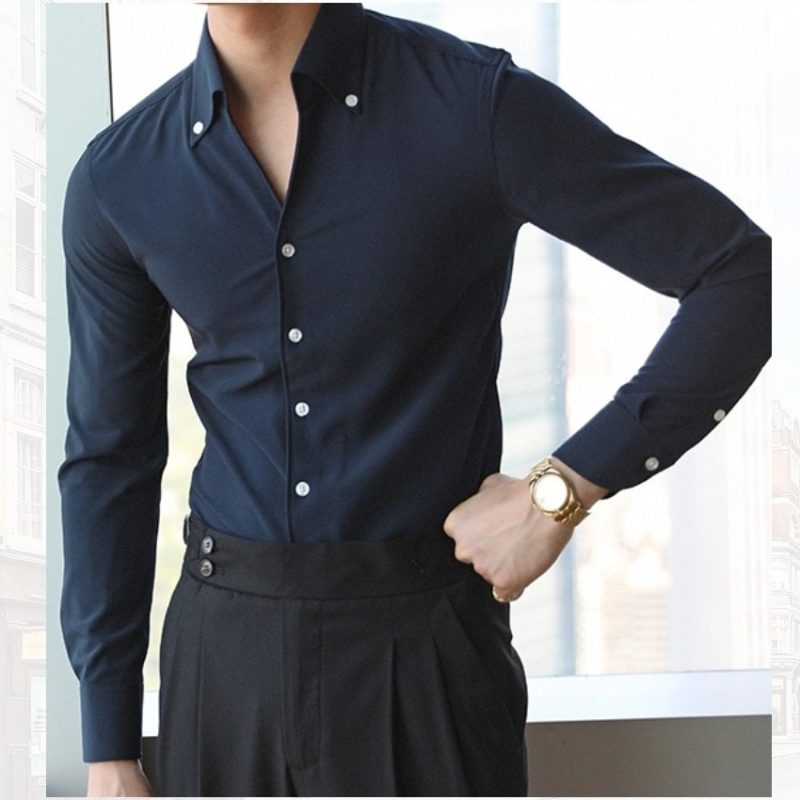 Italian Colllar Young Men's Shirt - Image 9