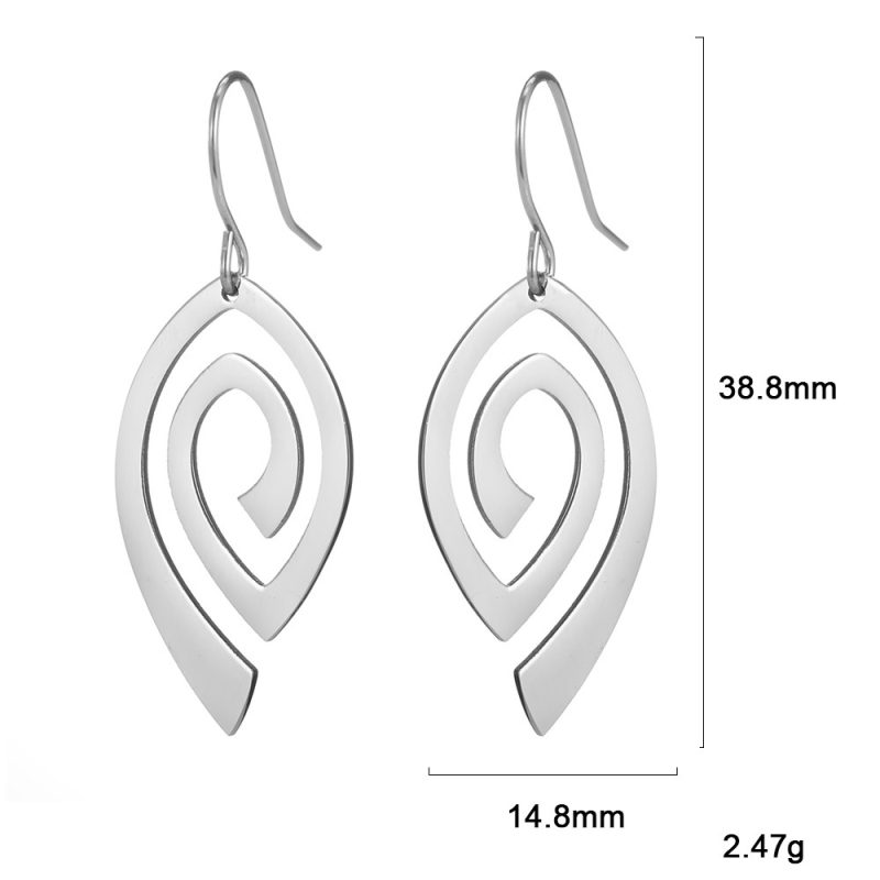 Stainless Steel Vortex Pattern Earrings - Image 4