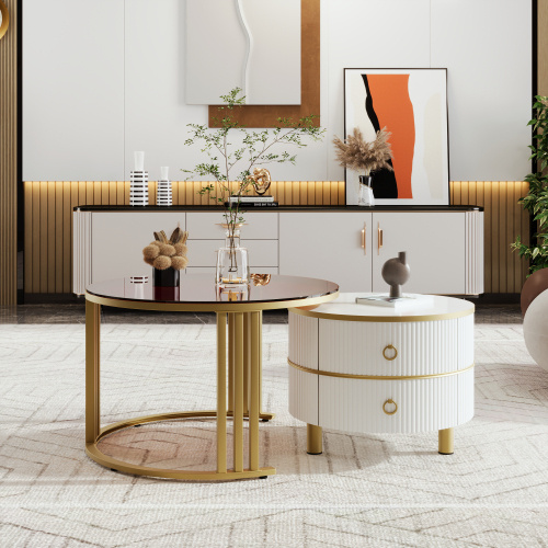Gold & White Nesting Coffee Table