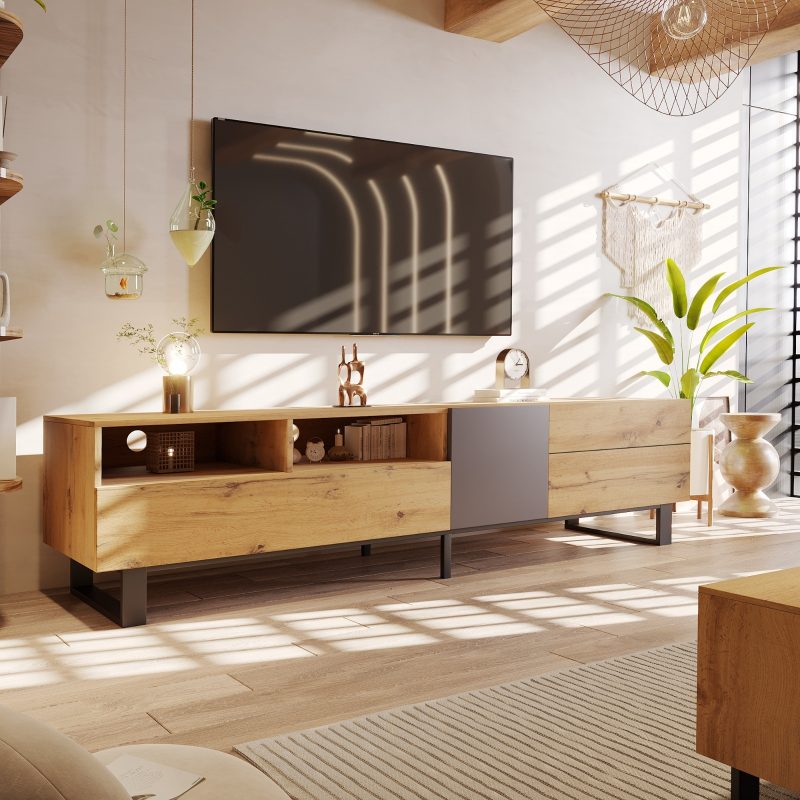 Double Storage Modern TV Stand