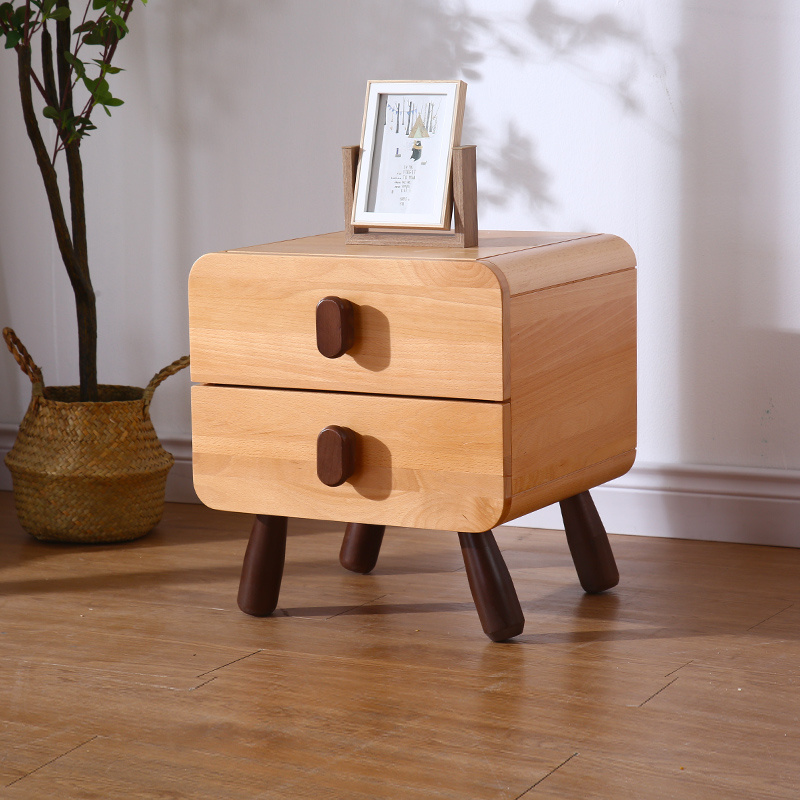 Modern All Solid Wood Children's Bedside Table