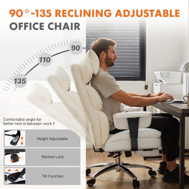 Ergonomic Pure Leather Desk Chair - Image 3