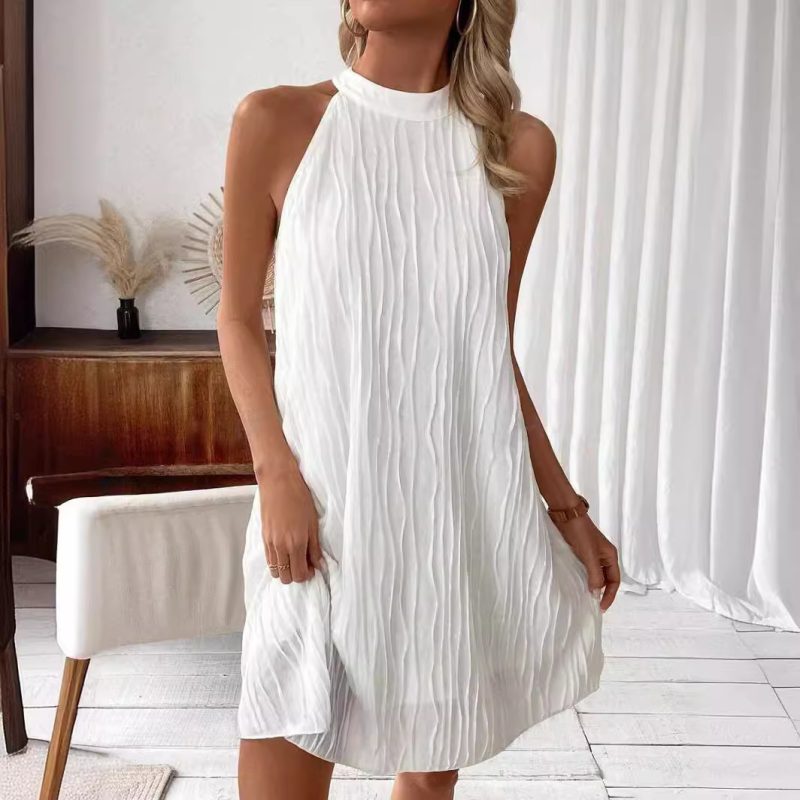 Pure Halter Backless Dress For Women - Image 6
