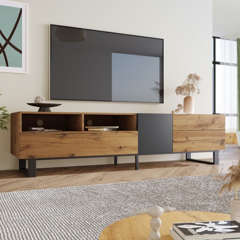 Double Storage Modern TV Stand - Image 9