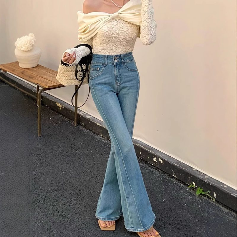 Women's High Waist Stretch Slim Bell-bottom Pants - Image 2