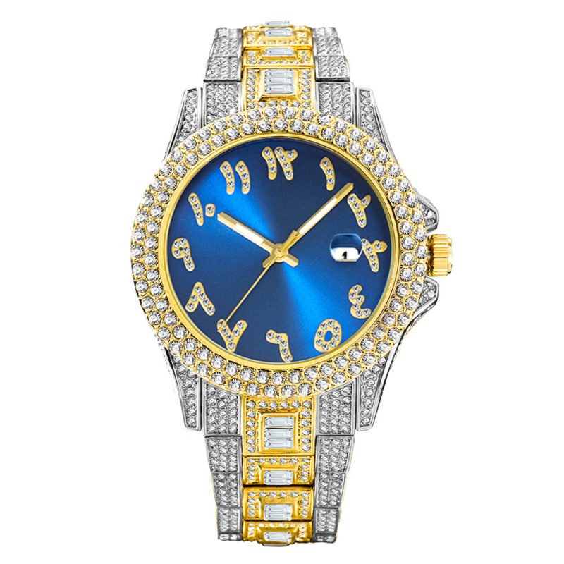 Waterproof Hip Hop Diamond Men's Quartz Watch - Image 2
