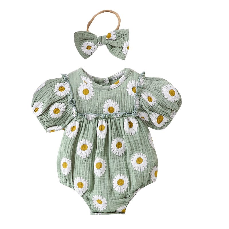 Summer Cheerful Floral Infant Baby Rompers - Image 2