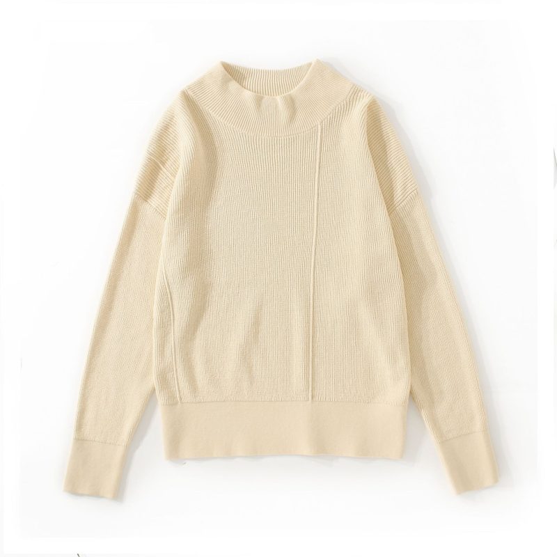 Loose Turtleneck Long Sleeve Knitted Sweater - Image 2
