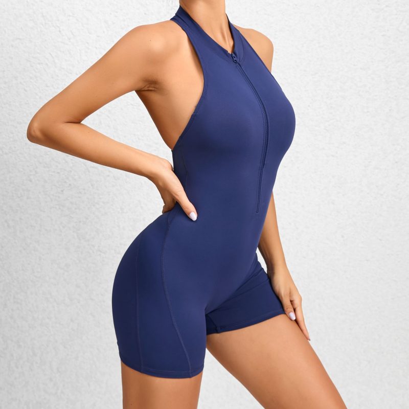 Sleeveless Zippered Yoga Fitness Jumpsuit - Image 7