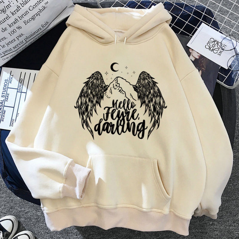 Women Winter Aesthetic Print Hoodie