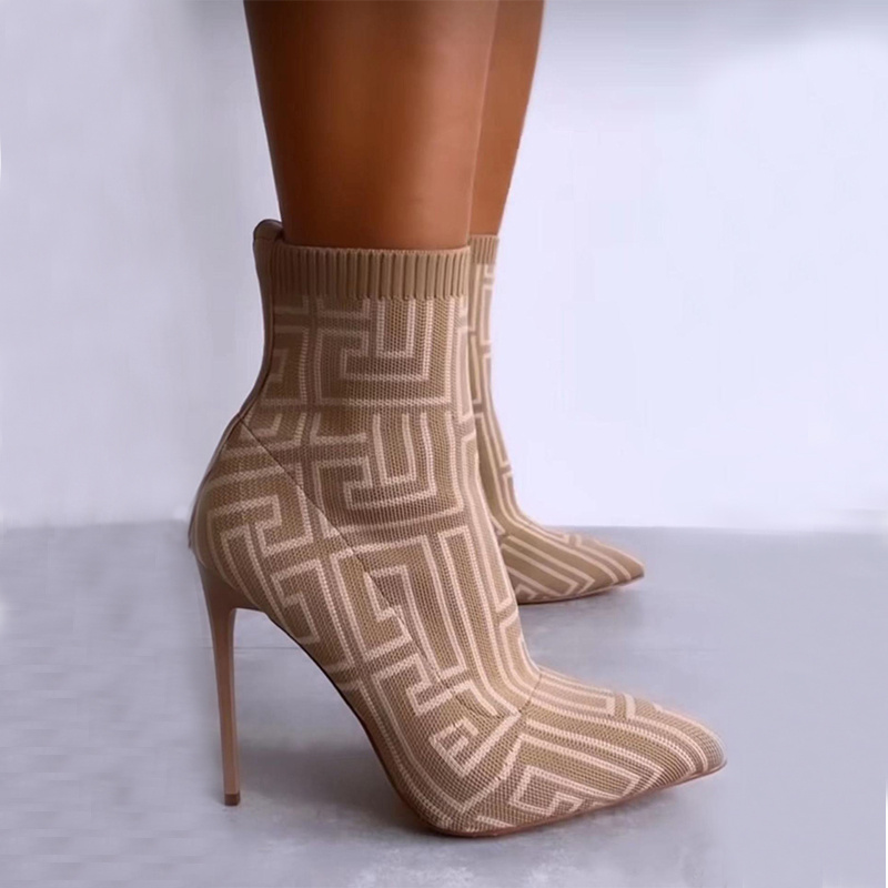 Women Thigh High Heel Pointed Toe Shoes