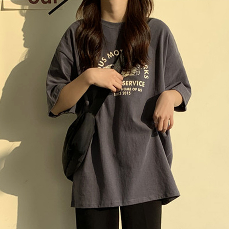 Women Casual Loose O-neck Print Top