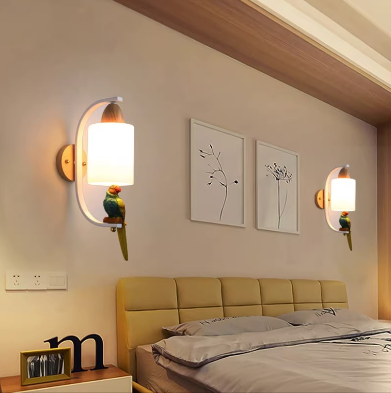 Minimalist Solid Wood Bedside Aisle Lamp