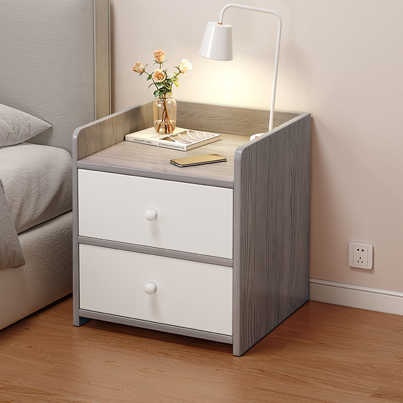 Modern Minimalist Grey Bedside Table
