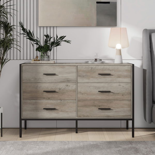 Wooden Sideboard Dresser With 6 Drawers
