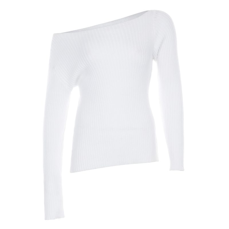 Sexy Solid White Color Women Knitwear - Image 6