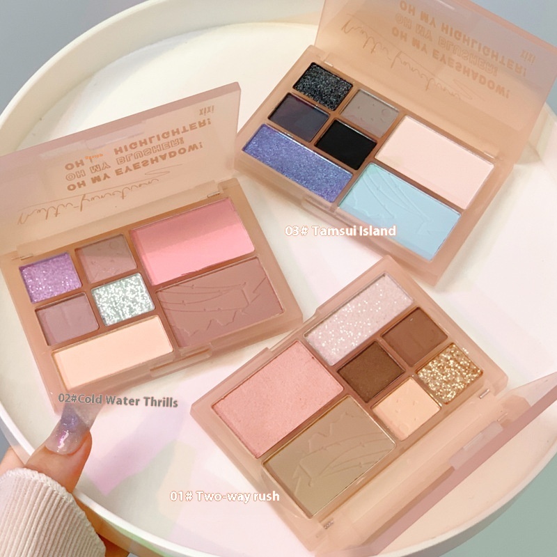 Seven-color Highlight Matte Thin And Glittering Eye Shadow