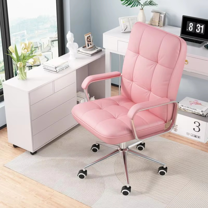 Swivel Leather Lift Desk Training Chair
