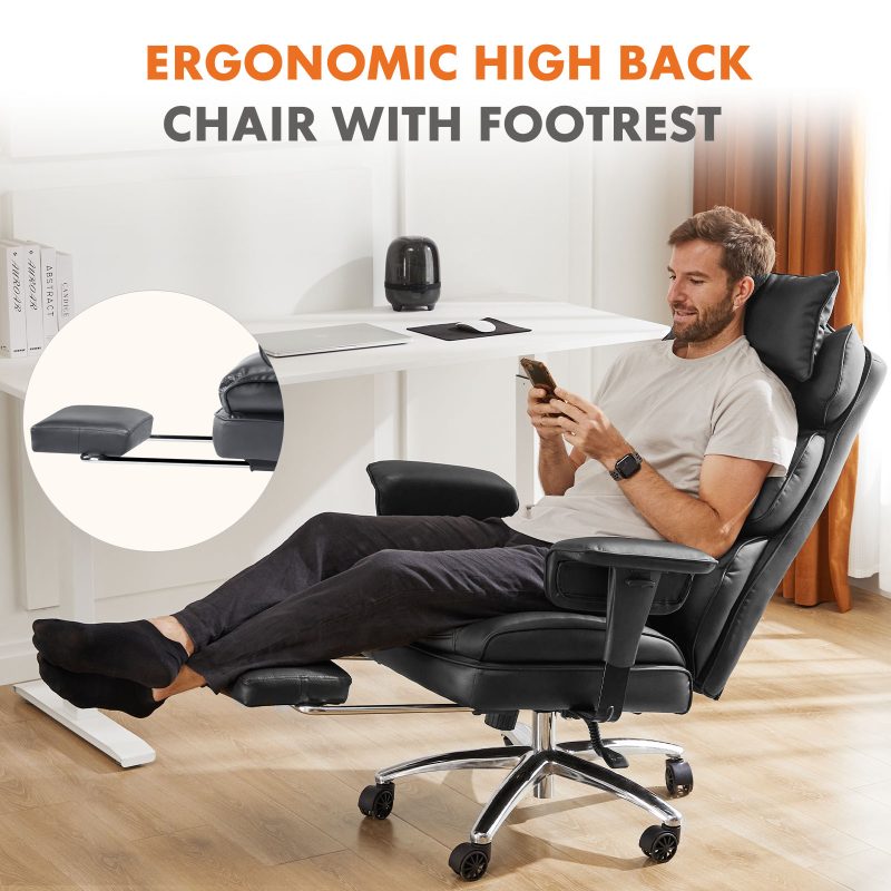 Ergonomic Pure Leather Desk Chair - Image 10