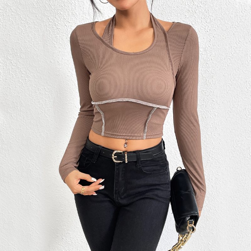 Women's Halterneck T-shirt Fashion Tops - Image 3