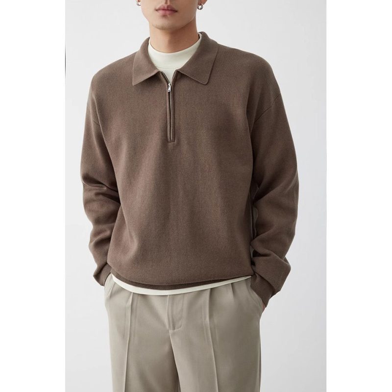 Casual Polo Collar Knitwear Sweater For Men - Image 4