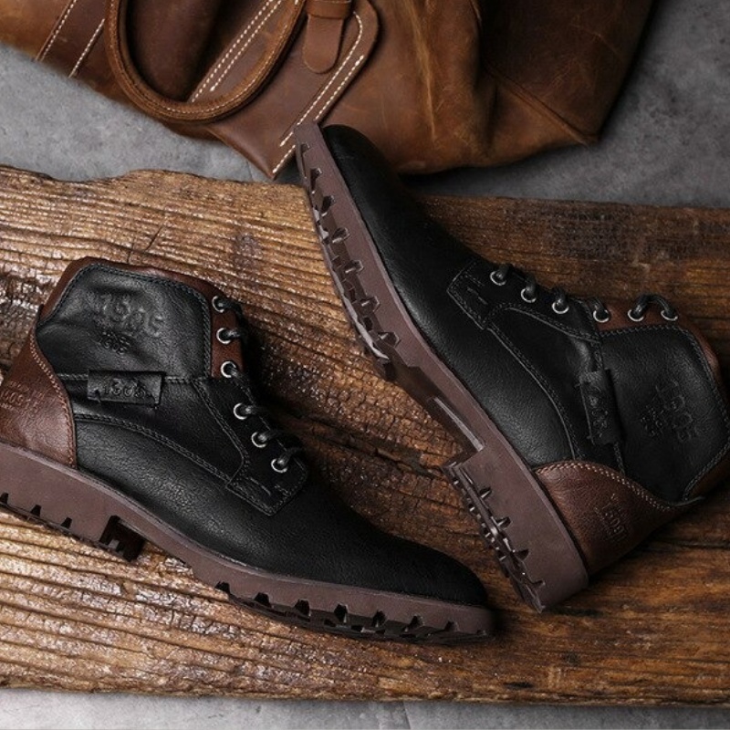 High Waist Leather Boots