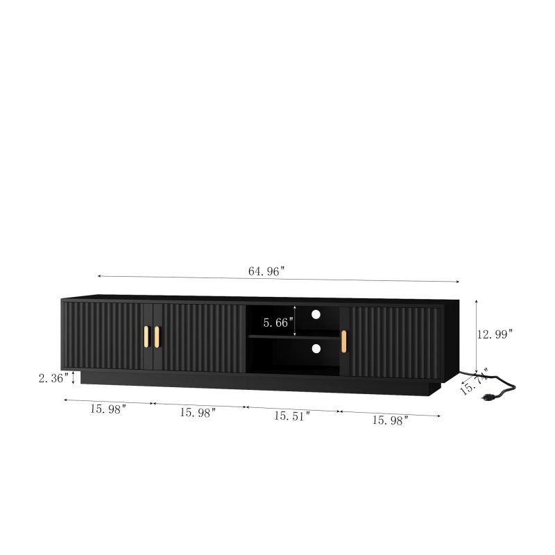 Modern TV Stand With LED Lights - Image 2