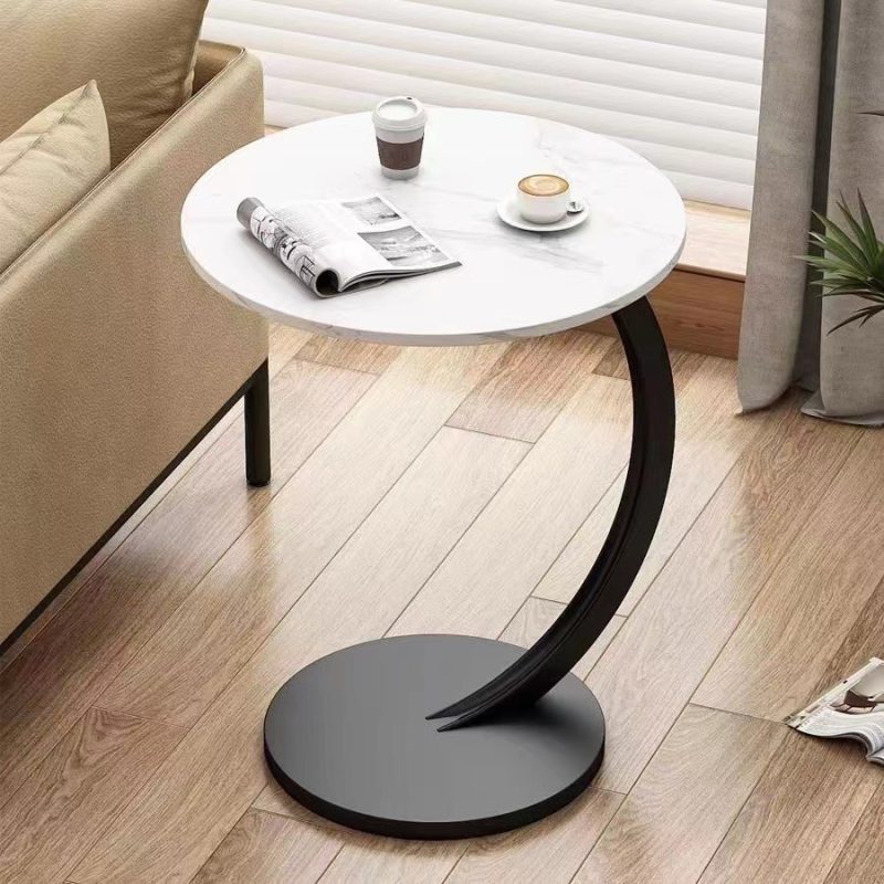 Round Living Room Movable Coffee Table