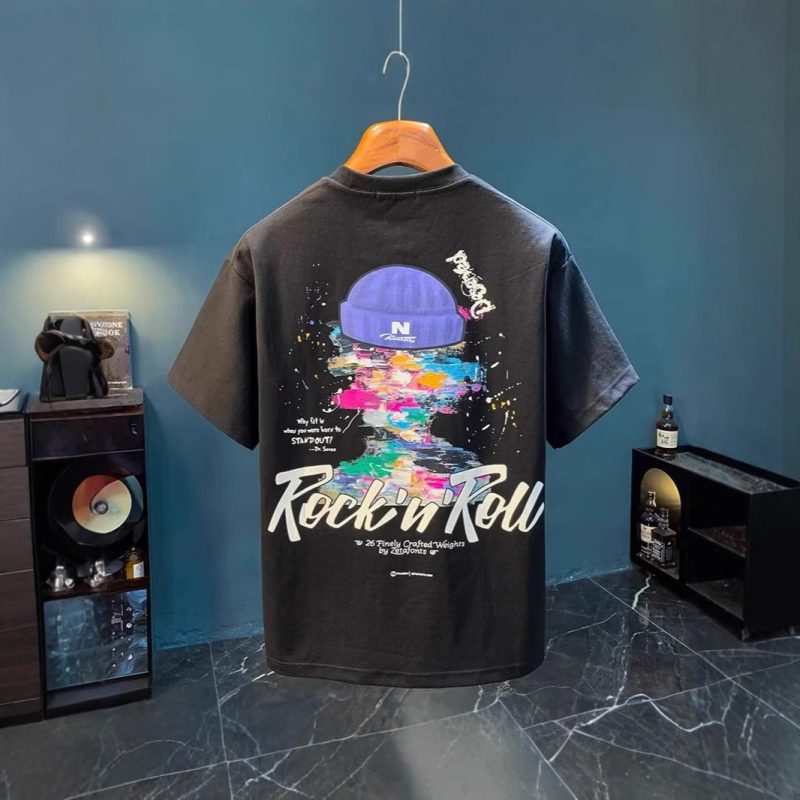 Casual Loose Printed Hip Hop T-shirt For Men - Image 6