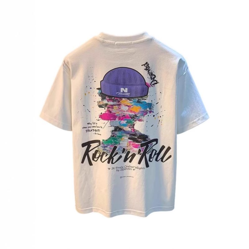 Casual Loose Printed Hip Hop T-shirt For Men - Image 4