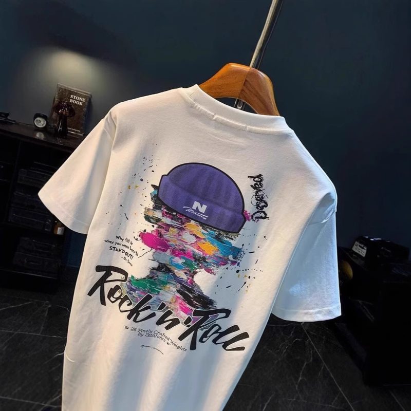 Casual Loose Printed Hip Hop T-shirt For Men - Image 3