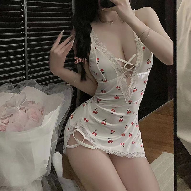 Deep V Strap Cherry Sexy Lingerie - Image 6