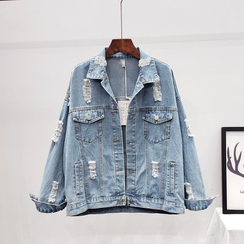 Loose Style Ripped Denim Jacket