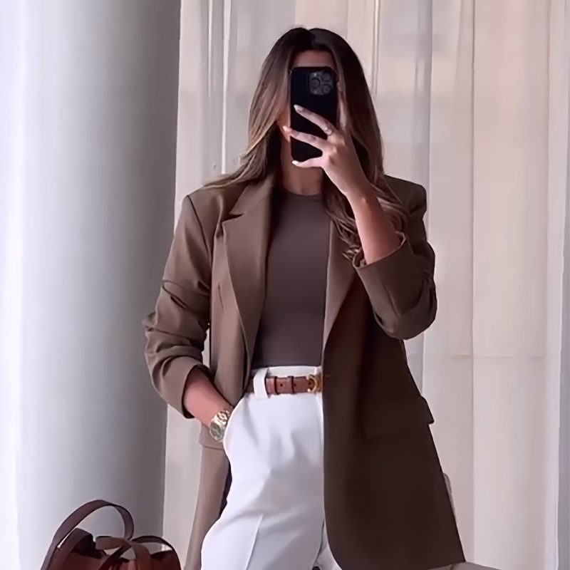 Solid Color French Style Coat