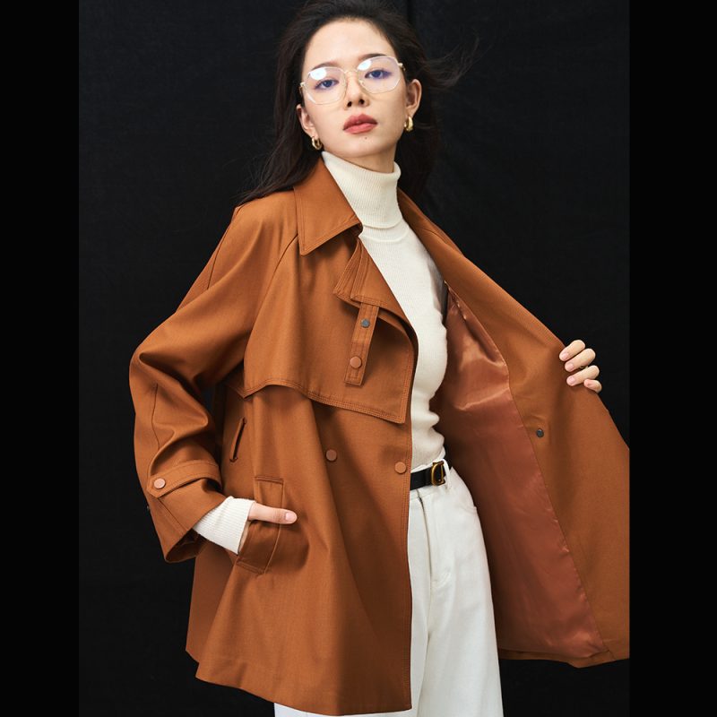 Asymmetric Loose Casual Mid-length Trench Coat